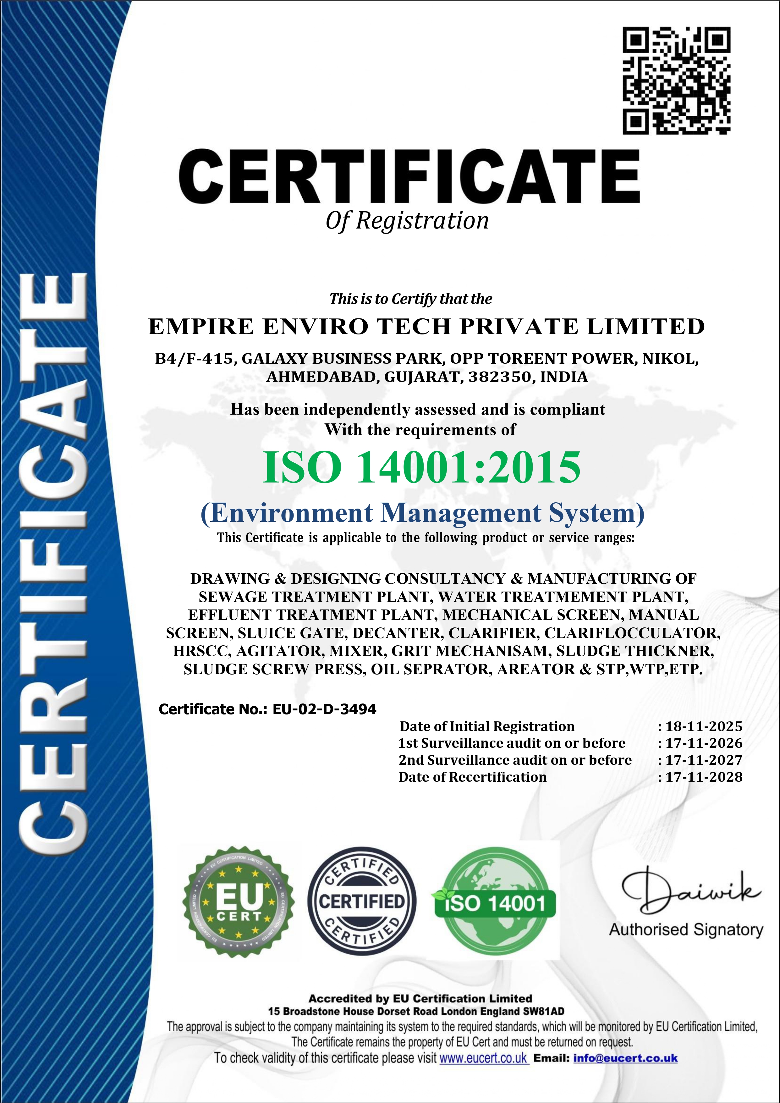 ISO 14001 Certificate PDF