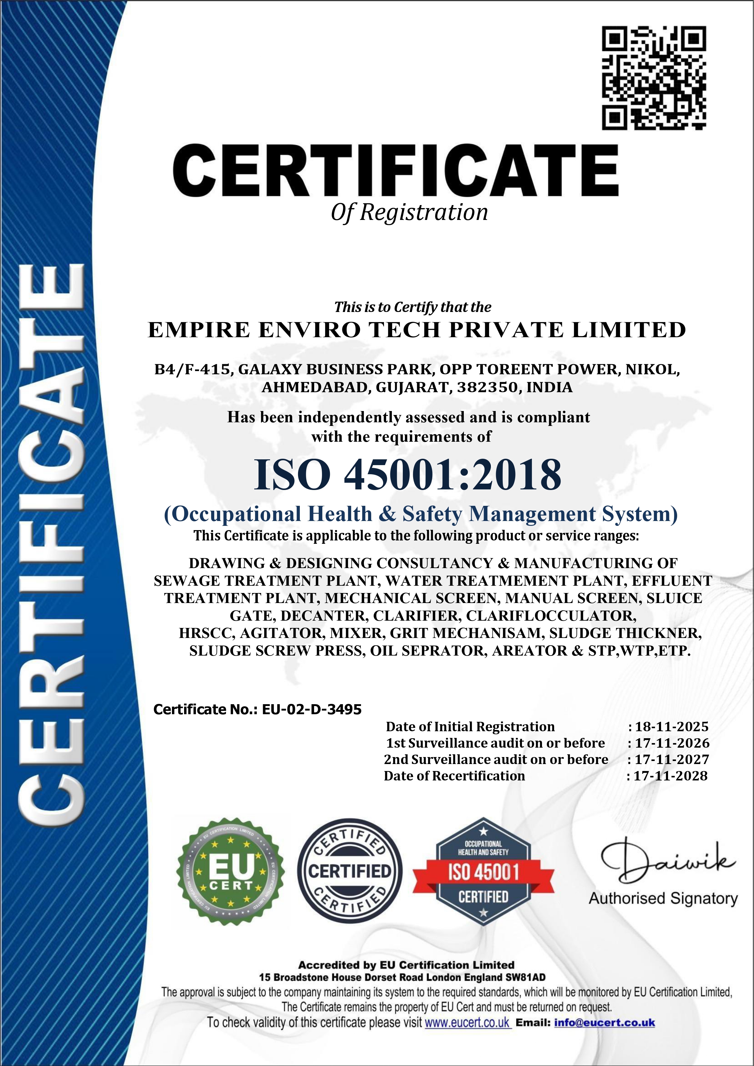 ISO 45001 Certificate PDF